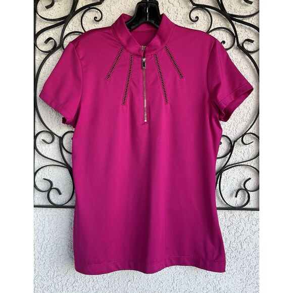Tail Activewear Golf  Quarter Zip Top - Size S- Pink - Picture 1 of 6